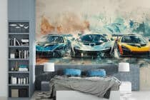 Nowoczesna Fototapeta młodzieżowa- Sportowe auta w stylu akwareli 64244 - miniaturka 2
