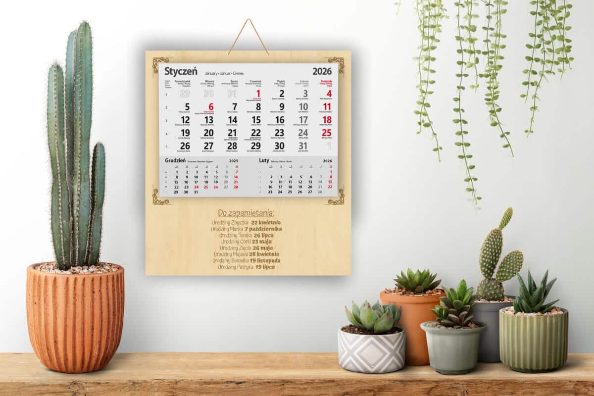 Personalizowany, grawerowany kalendarz dla babci, dziadka WAŻNE DATY - prezent na Dzień Babci, Dziadka urodziny, święta 81224 - zdjęcie 4