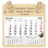 Personalizowany, grawerowany kalendarz dla babci z imionami dziadków - prezent na Dzień Babci, urodziny, święta 81024 - miniaturka 1