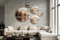 Nowoczesne Obrazy Koła – Krajobraz Jeziora i Lasu | Okrągłe Obrazy Boho 68239 - miniaturka 6