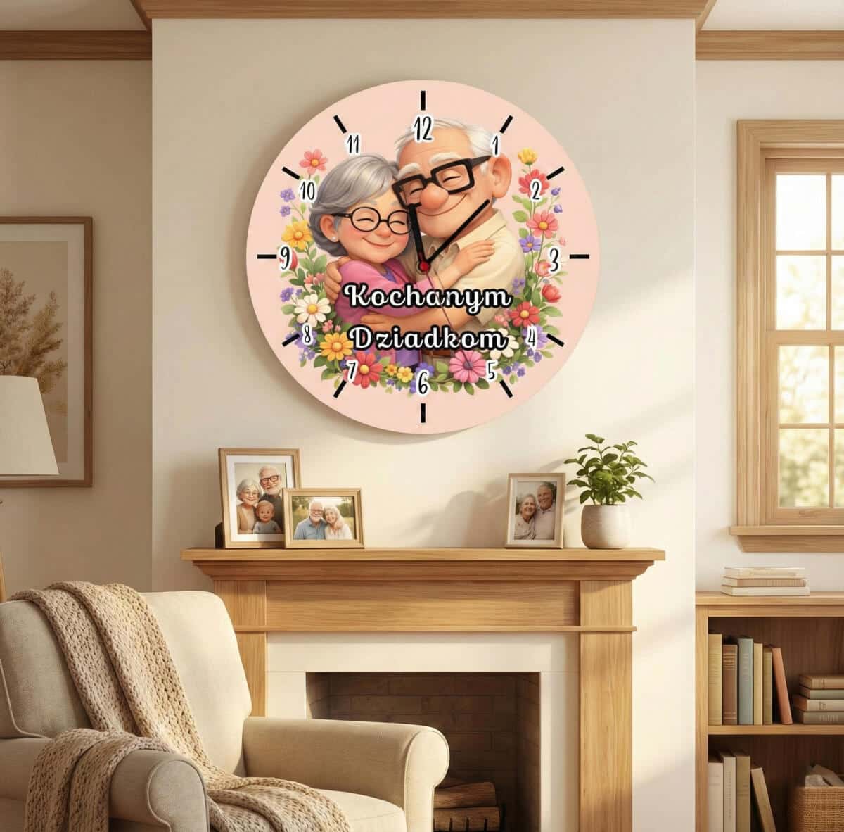 Dekoracyjny Zegar ścienny – Kochanym Dziadkom | Prezent na Dzień Babci i Dziadka 82350 - zdjęcie 2