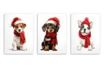 Świąteczne Plakaty z Pieskami- Zimowe Obrazki do pokoju dziecka 82338 - miniaturka 8