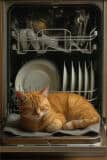 Ozdobna Mata Magnetyczna na Zmywarkę | Realistyczny efekt 3D - Kot w zmywarce 82345 - miniaturka 5