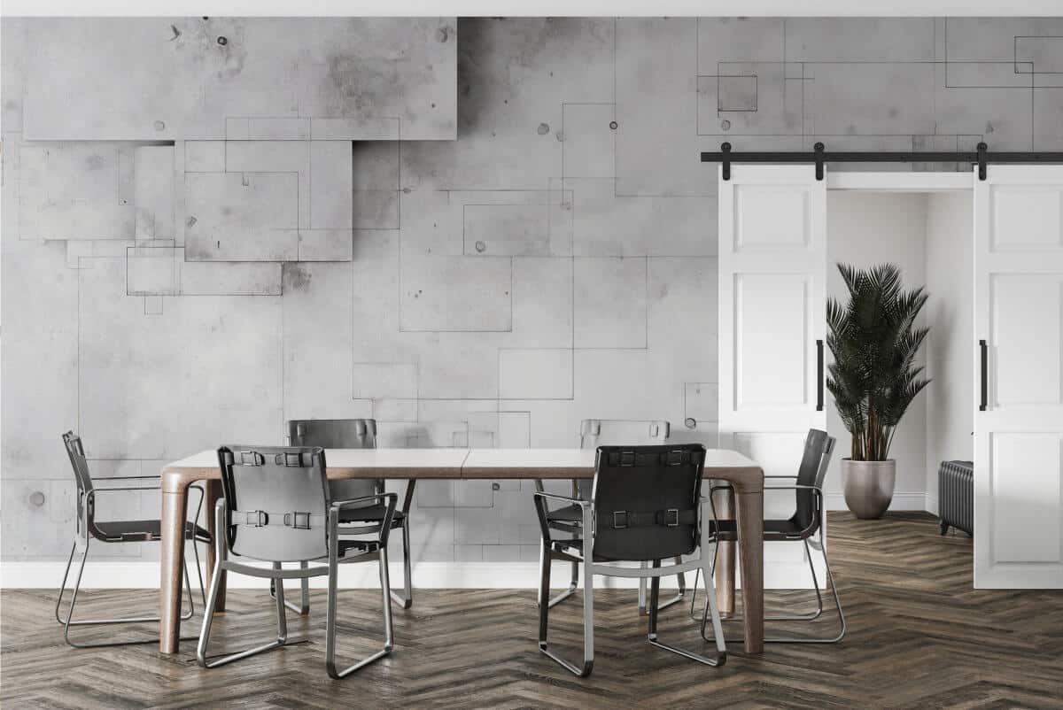 Nowoczesna Fototapeta geometryczna 3D – abstrakcyjne szare linie | Beton Architektoniczny 64253 - zdjęcie 2