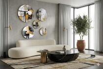 Zestaw Okrągłych Obrazów – Abstrakcyjne Geometryczne Wzory | Nowoczesna Dekoracja Ścienna 68234 - miniaturka 6