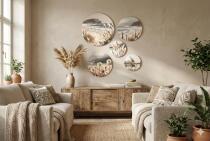 Obrazy Koła w stylu boho- Plaża, Morze, Trawy | Nadmorskie krajobrazy do salony, sypialni 68245 - miniaturka 5