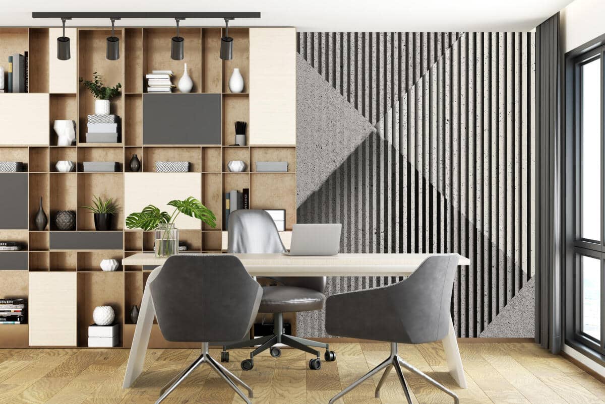 Fototapeta Industrialna- Geometryczne kształty i efekt betonu | Idealna do biura, recepcji i hotelu 64258