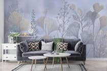 Elegancka Fototapeta Roślinna- Fioletowe liście ginkgo | Subtelna dekoracja w stylu Japandi 64265 - miniaturka 4