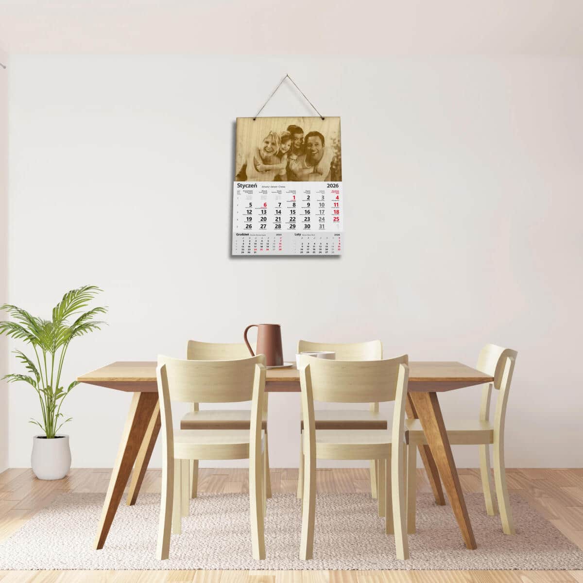 Elegancki drewniany kalendarz ze zdjęciem – unikalna dekoracja | Oryginalny, piękny prezent, upominek 27001 - zdjęcie 3