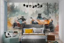 Sportowa fototapeta dla chłopca – Pojazdy terenowe w akcji | Kolorowa tapeta do pokoju dziecka 64242 - miniaturka 4