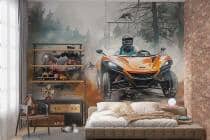 Sportowa fototapeta dla chłopca – Pojazdy terenowe w akcji | Kolorowa tapeta do pokoju dziecka 64242 - miniaturka 1