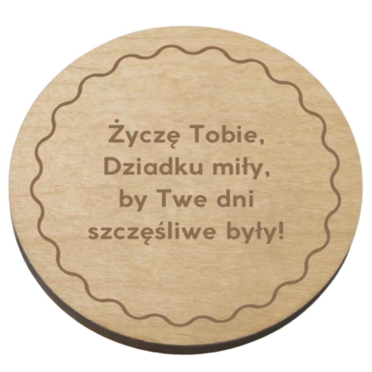 Drewniana podkładka pod kubek prezent na Dzień Dziadka 42743