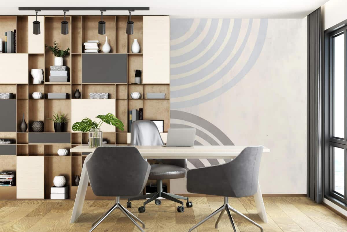 Minimalistyczna Fototapeta – pastelowe okręgi i pasy 64261 - zdjęcie 2