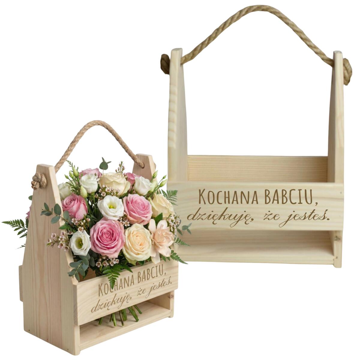 Skrzynka na Kwiaty, Kosz Prezentowy dla Babci- Kochana Babciu | Dzień Babci 01