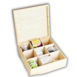 Skrzynka drewniana z grawerem na herbatę na dzień dobry, upominek dla niej, dla niego - miniaturka 4