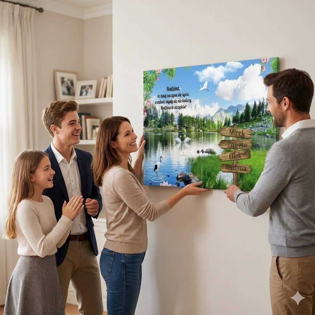 Obraz Inspirujący cytat o rodzinie i imiona na drogowskazach 81135 - zdjęcie 6