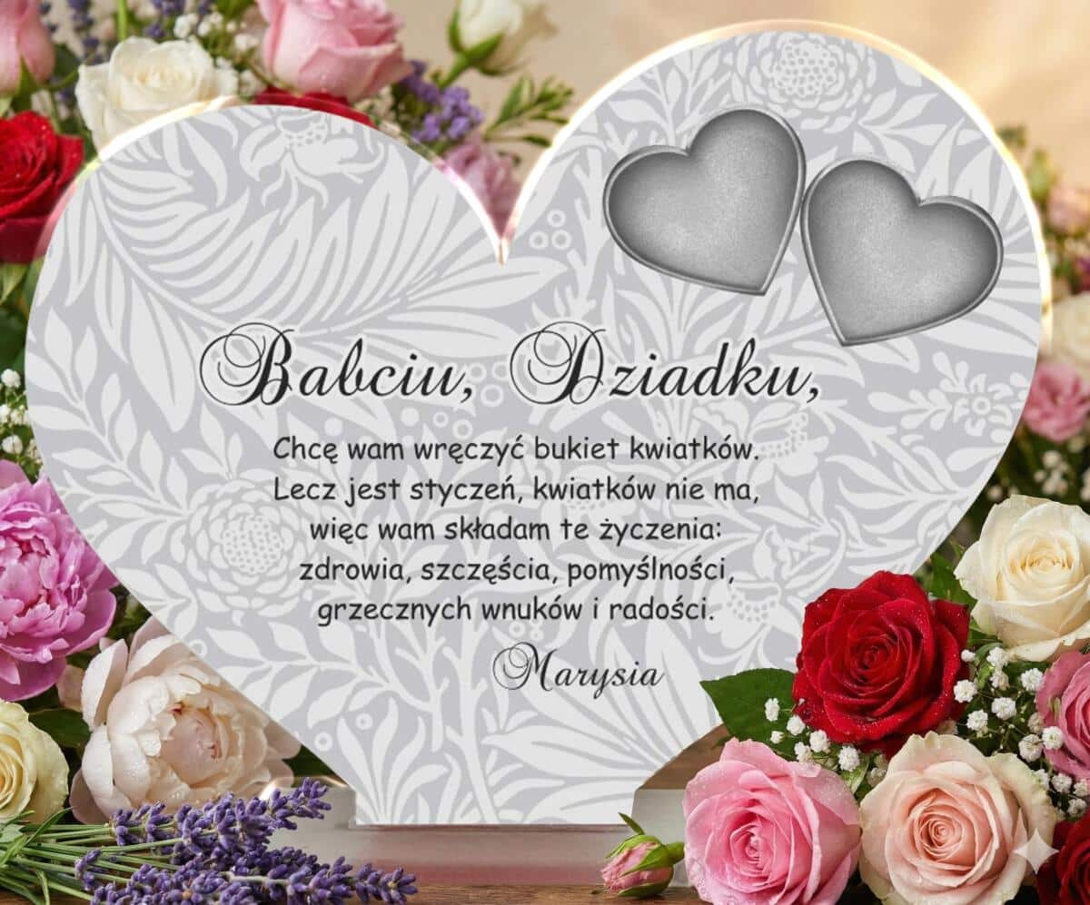 Statuetka serce PREZENT DZIEŃ BABCI, DZIEŃ DZIADKA 77774 - zdjęcie 2