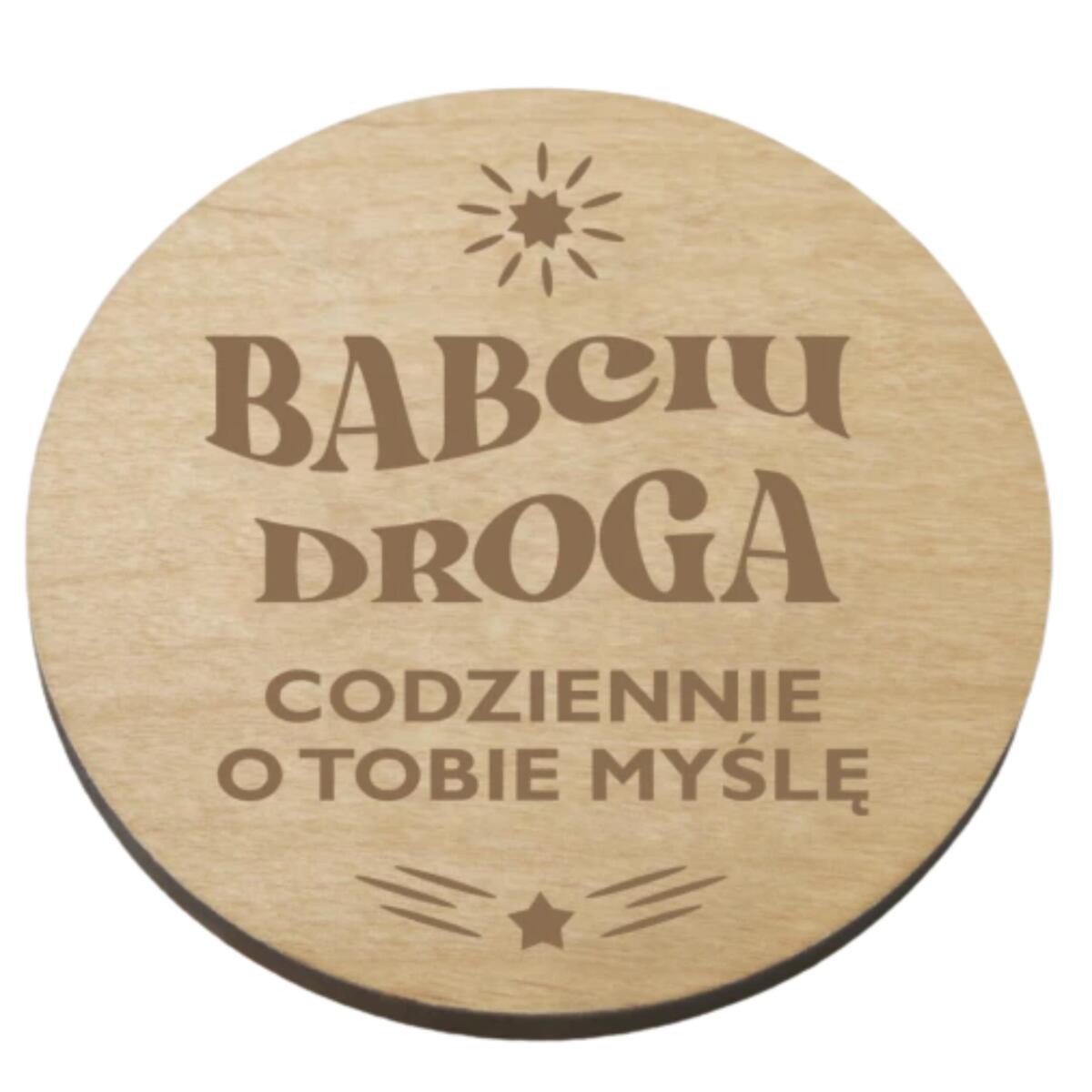 Drewniana podstawka pod kubek prezent na Dzień Babci 42761