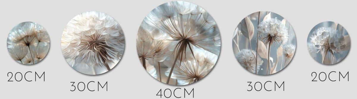 Obrazy Koła do sypialni- Dmuchawce | Subtelna dekoracja ścienna w stylu scandi boho 43121 - zdjęcie 2