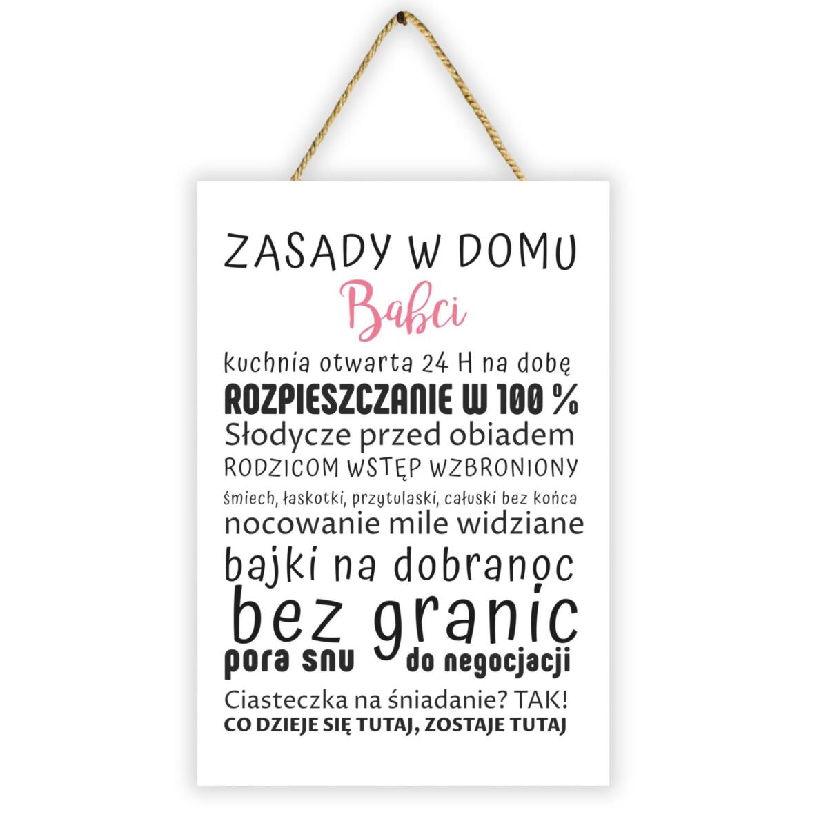 Tabliczka drewniana tabliczka z sentencją ozdobna prezent na Dzień Babci 60036