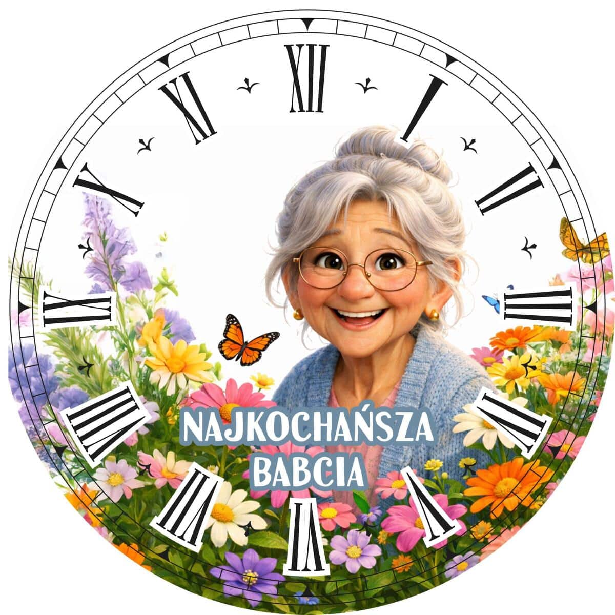 Zegar ścienny dla Babci- Najkochańsza Babcia | Prezent na Dzień Babci 82352 - zdjęcie 5