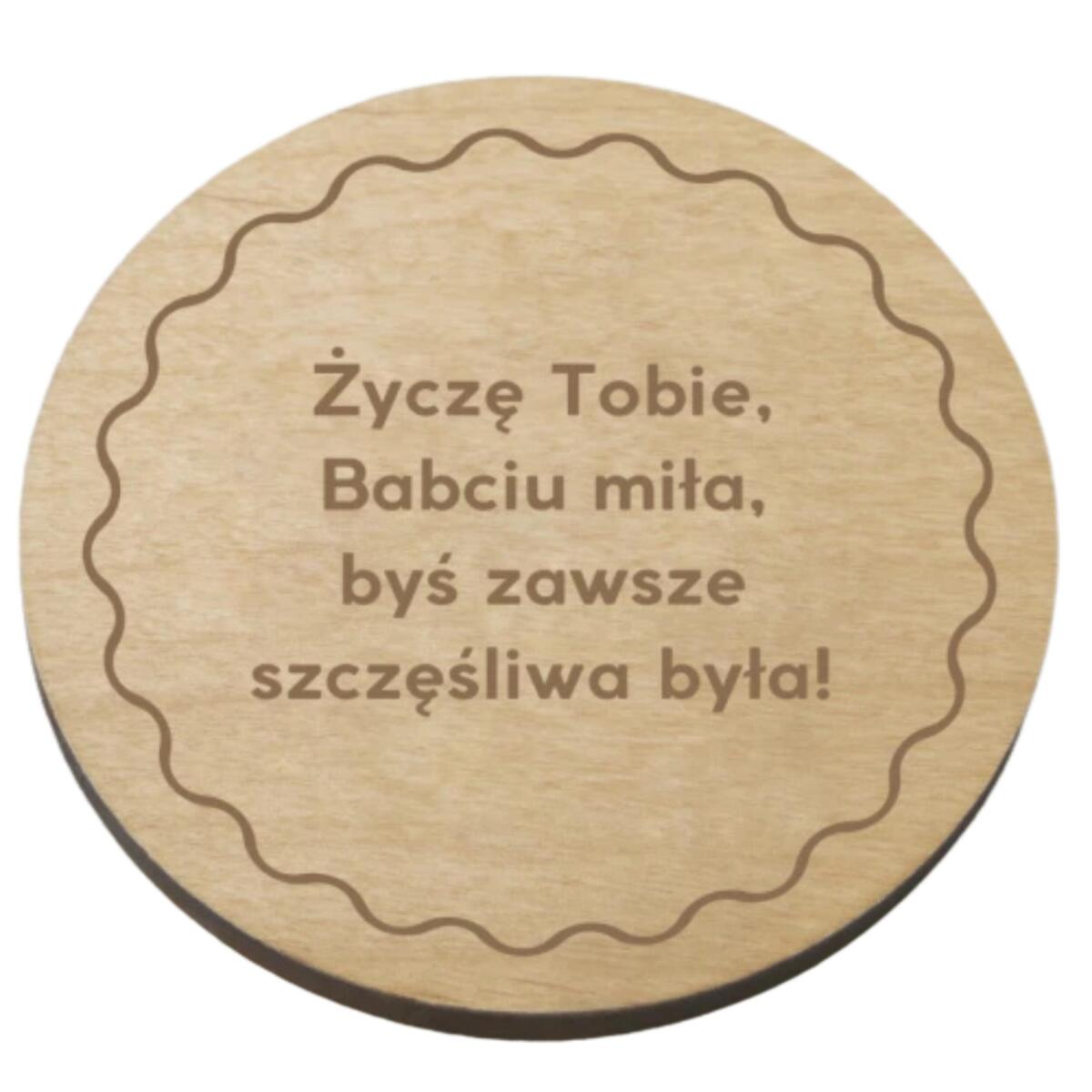 Drewniana podkładka pod kubek prezent na Dzień Babci 42744 - zdjęcie 1