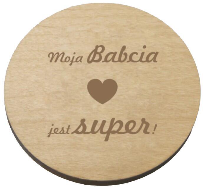 Drewniana podkładka pod kubek prezent na Dzień Babci 42746 - zdjęcie 1