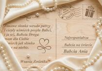 Drewniana pocztówka z życzeniami prezent na Dzień Babci 42787 - miniaturka 2