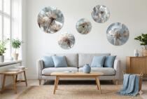 Obrazy Koła do sypialni- Dmuchawce | Subtelna dekoracja ścienna w stylu scandi boho 43121 - miniaturka 3