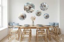 Obrazy Koła do sypialni- Dmuchawce | Subtelna dekoracja ścienna w stylu scandi boho 43121 - miniaturka 4