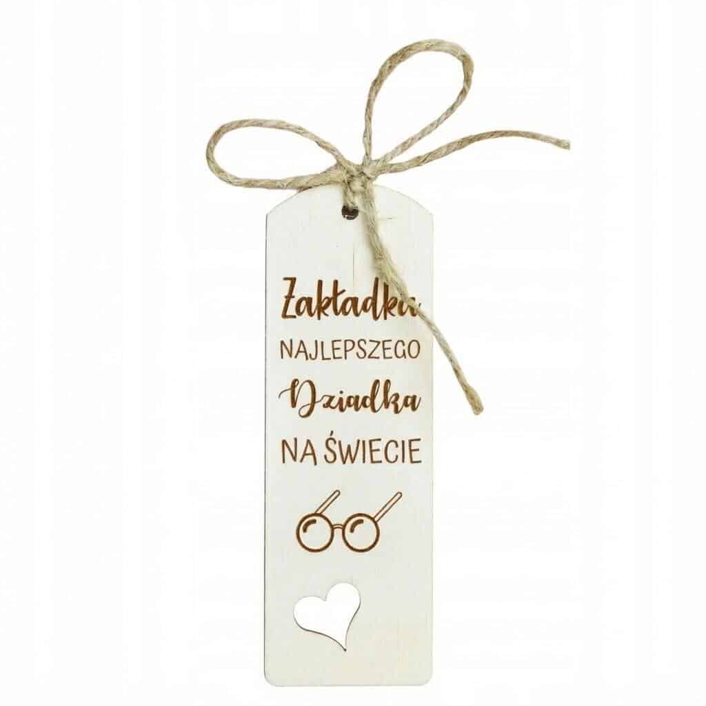 Drewniana zakładka do książki z grawerem, prezent Dzień Dziadka 14
