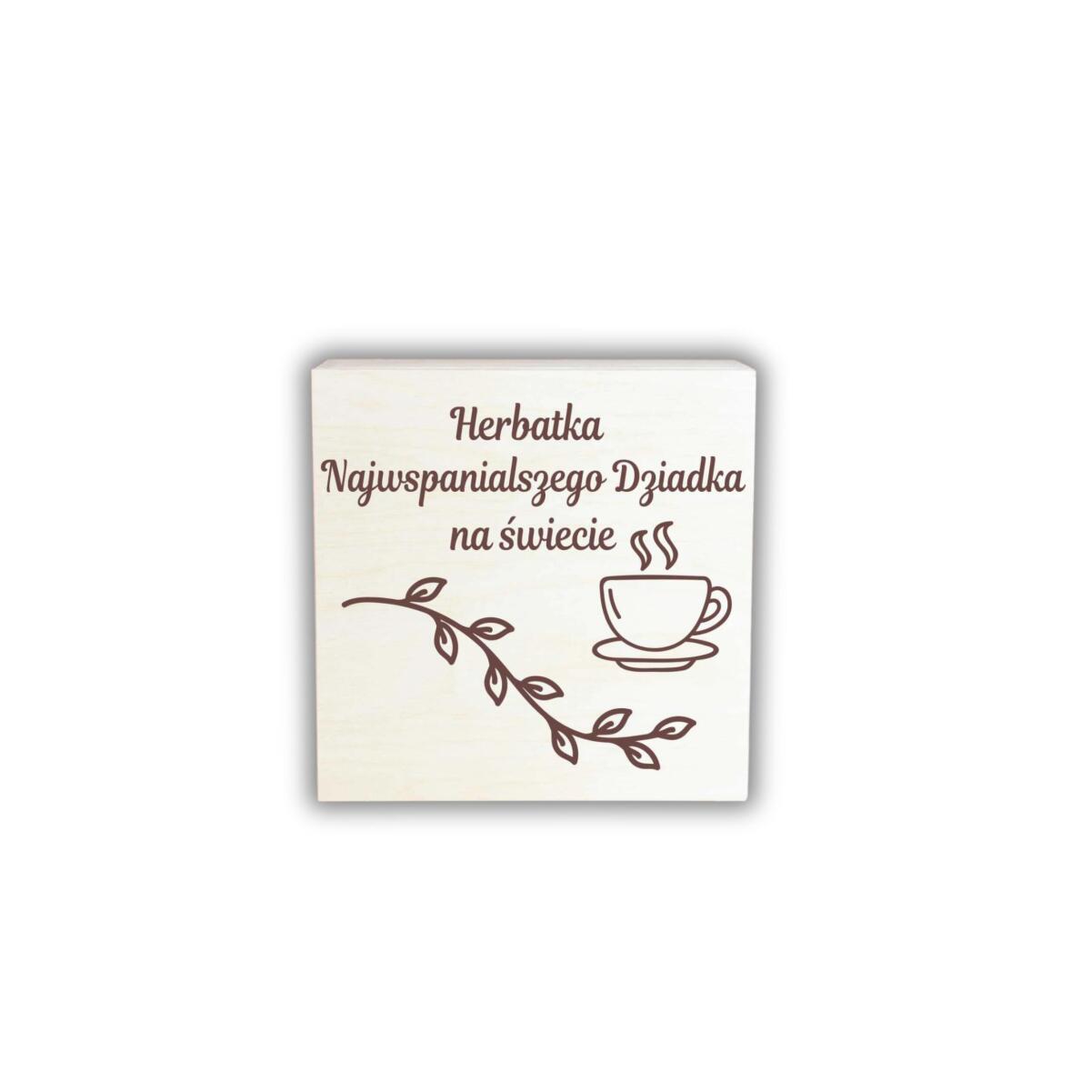 Skrzynka drewniana z grawerem na herbatę dla Dziadka, prezent, upominek na Dzień Dziadka - zdjęcie 3