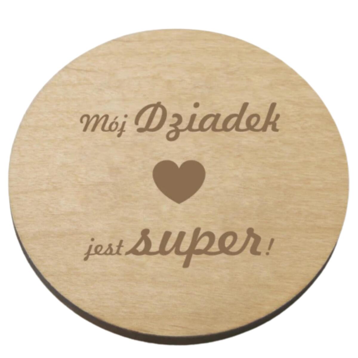 Drewniana podkładka pod kubek prezent na Dzień Dziadka 42745