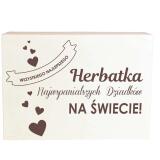 Skrzynka drewniana z grawerem na herbatę dla Babci, Dziadka, prezent, upominek na Dzień Babci, Dzień Dziadka 04 - miniaturka 1