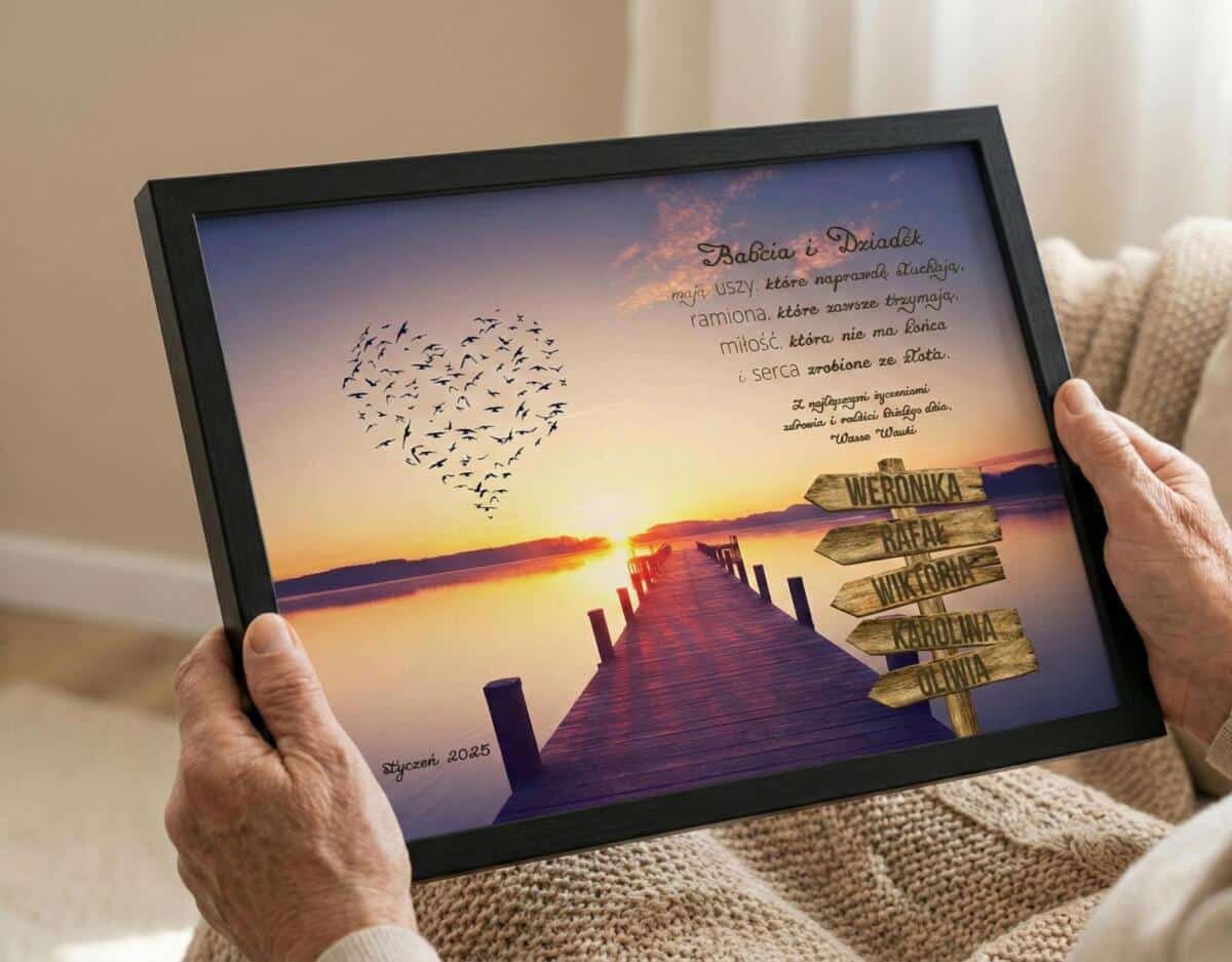 Wzruszająca Pamiątka dla Dziadków- Plakat z cytatem i imionami | Prezent na Dzień Babci i Dziadka 23435 - zdjęcie 3
