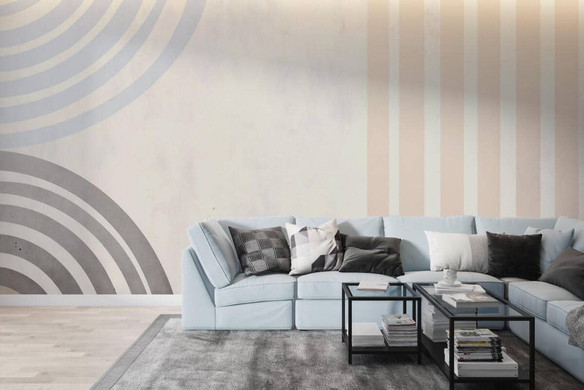 Minimalistyczna Fototapeta – pastelowe okręgi i pasy 64261 - zdjęcie 4