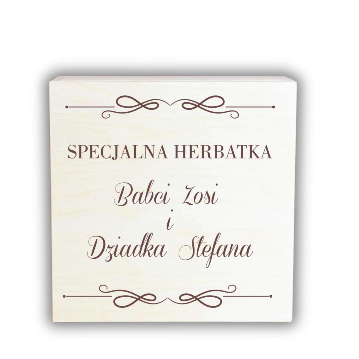 Skrzynka drewniana z grawerem na herbatę dla Babci, Dziadka, prezent, upominek na Dzień Babci, Dzień Dziadka 03 - zdjęcie 3