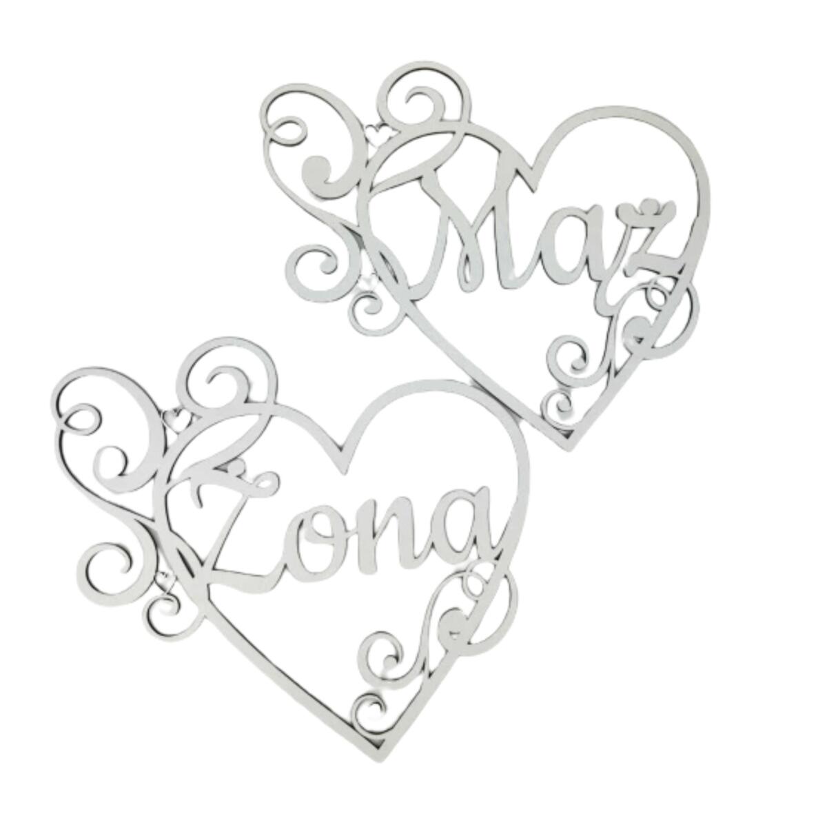 Białe serca na ślub, wesele, sesję zdjęciową, rocznicę ślubu, dekoracja weselna - Mąż, Żona 26021