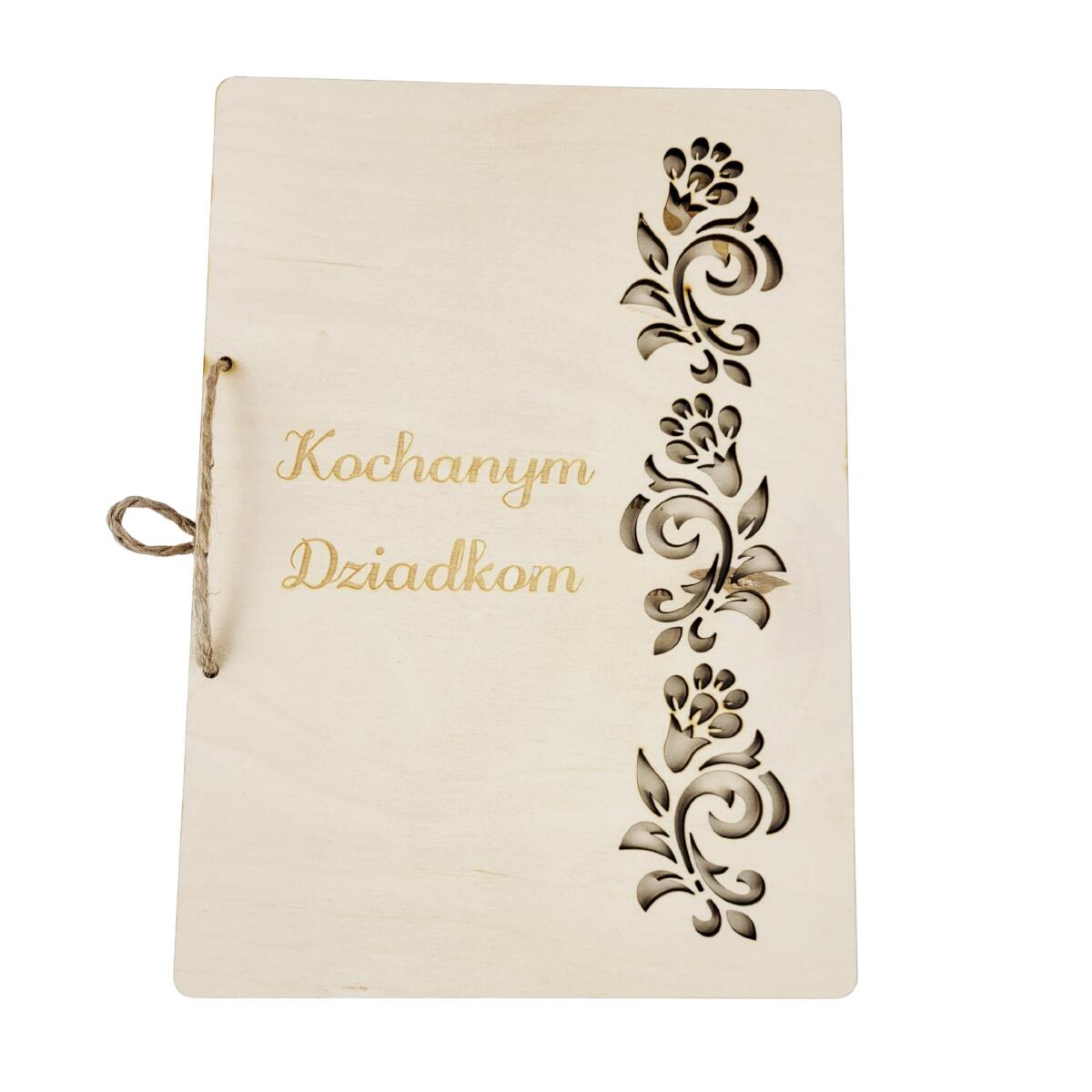 Drewniana książka z życzeniami - grawerowany upominek dla Babci i Dziadka 26002