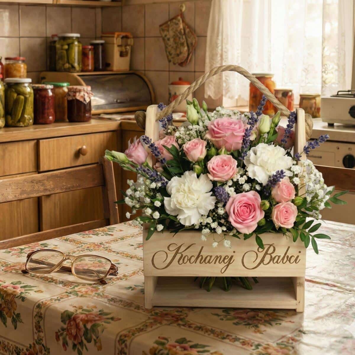 Drewniana Skrzyneczka na Kwiaty- Kochanej Babci | Dzień Babci 02 - zdjęcie 3