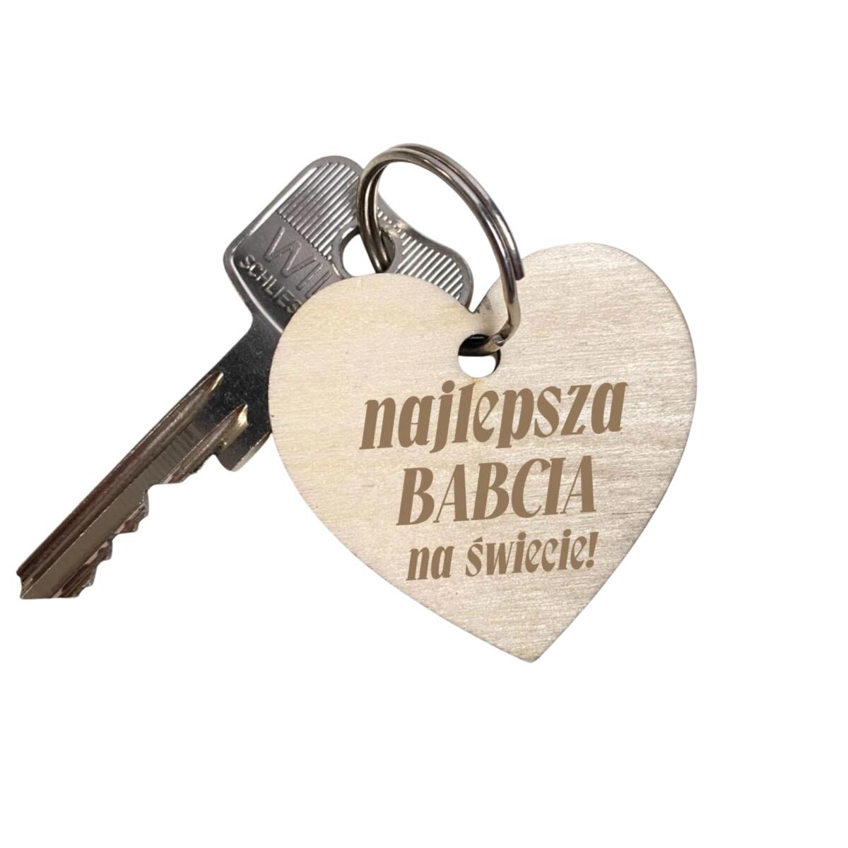 Upominek na Dzień Babci drewniane breloki z dedykacją 42767