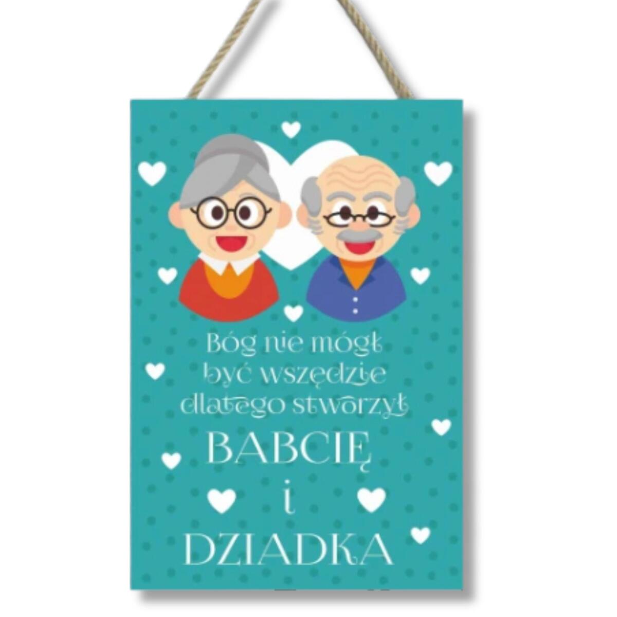 Zawieszka dekoracyjna tabliczka drewniana na Dzień Babci i Dziadka 60032