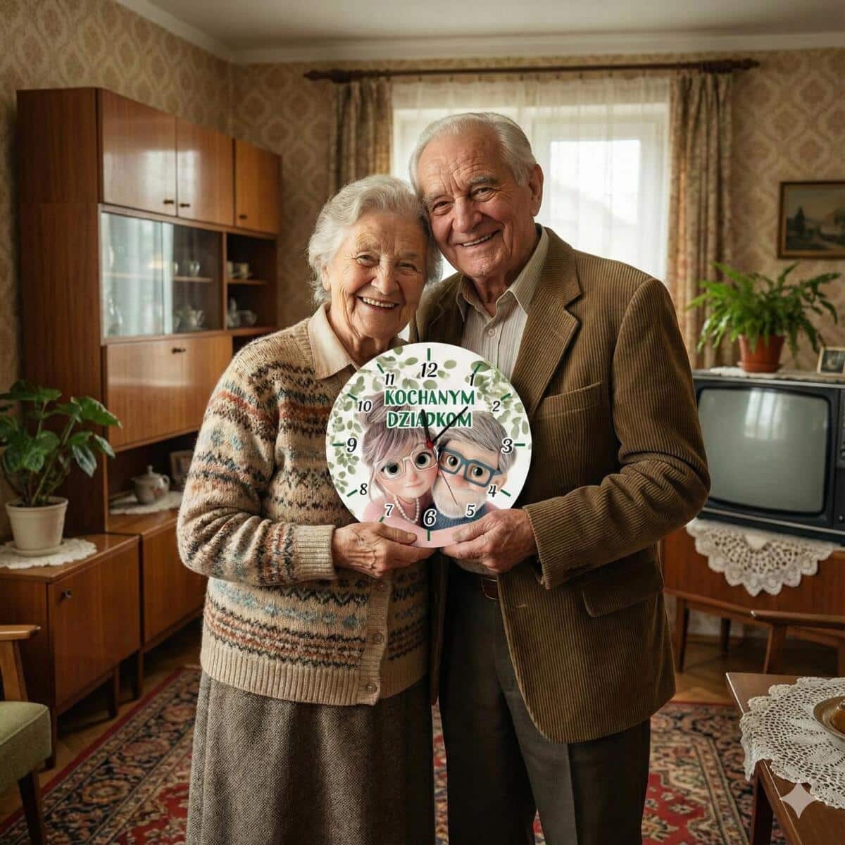 Zegar na ścianę na Dzień Babci i Dziadka | Prezent dla dziadków 82351 - zdjęcie 2