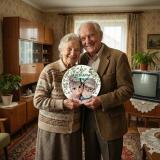 Zegar na ścianę na Dzień Babci i Dziadka | Prezent dla dziadków 82351 - miniaturka 2