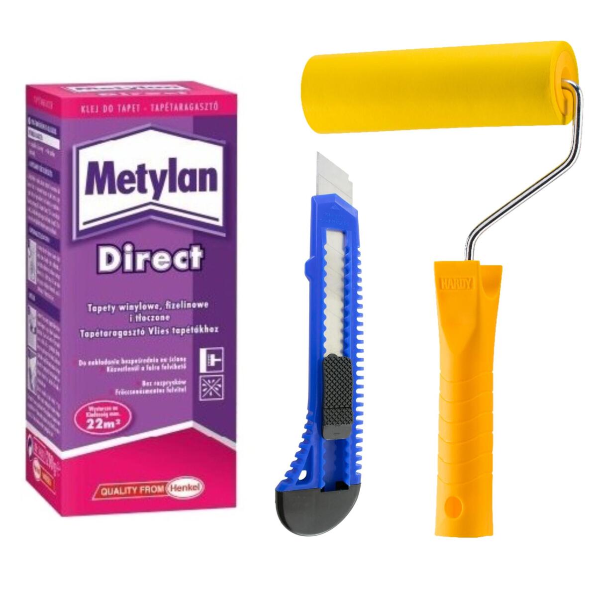 Zestaw do montażu fototapet- klej, wałek, nożyk