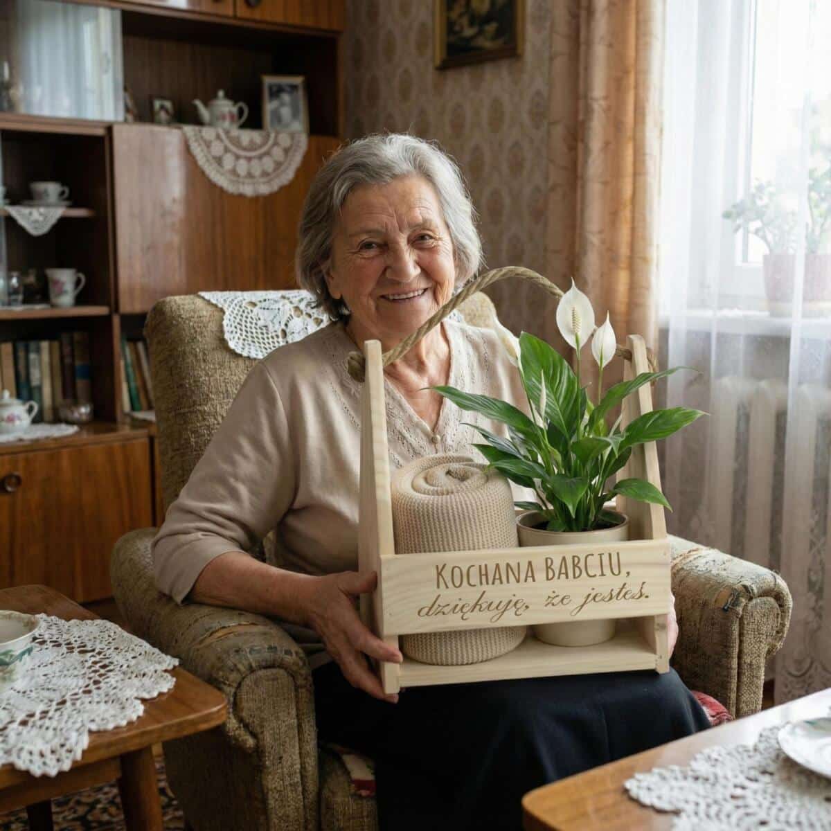 Skrzynka na Kwiaty, Kosz Prezentowy dla Babci- Kochana Babciu | Dzień Babci 01 - zdjęcie 2