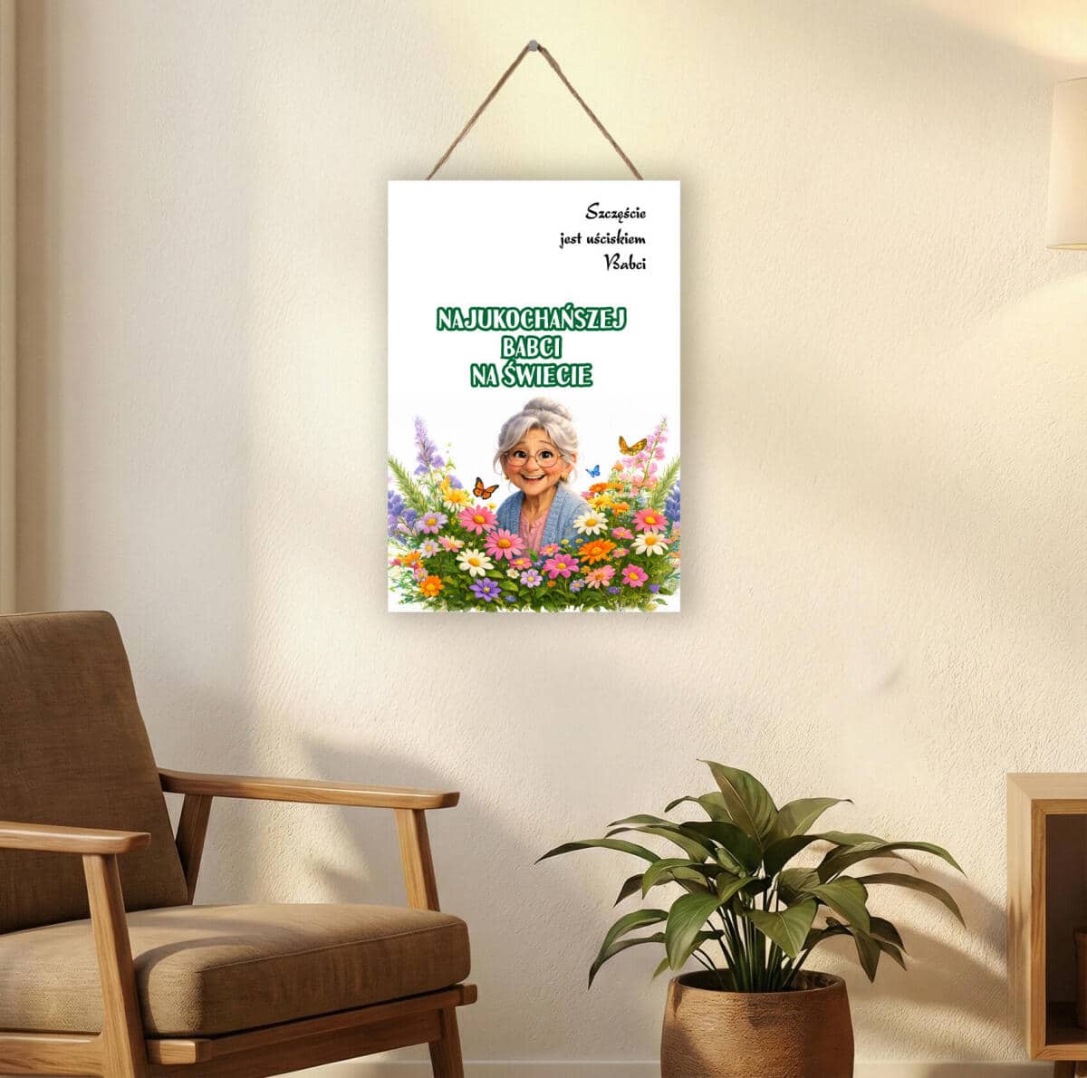 Ozdobna Tabliczka drewniana dla Najukochańszej Babci | Prezent na Dzień Babci 82357 - zdjęcie 3