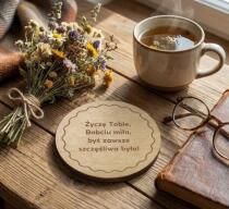 Drewniana podkładka pod kubek prezent na Dzień Babci 42744 - miniaturka 2