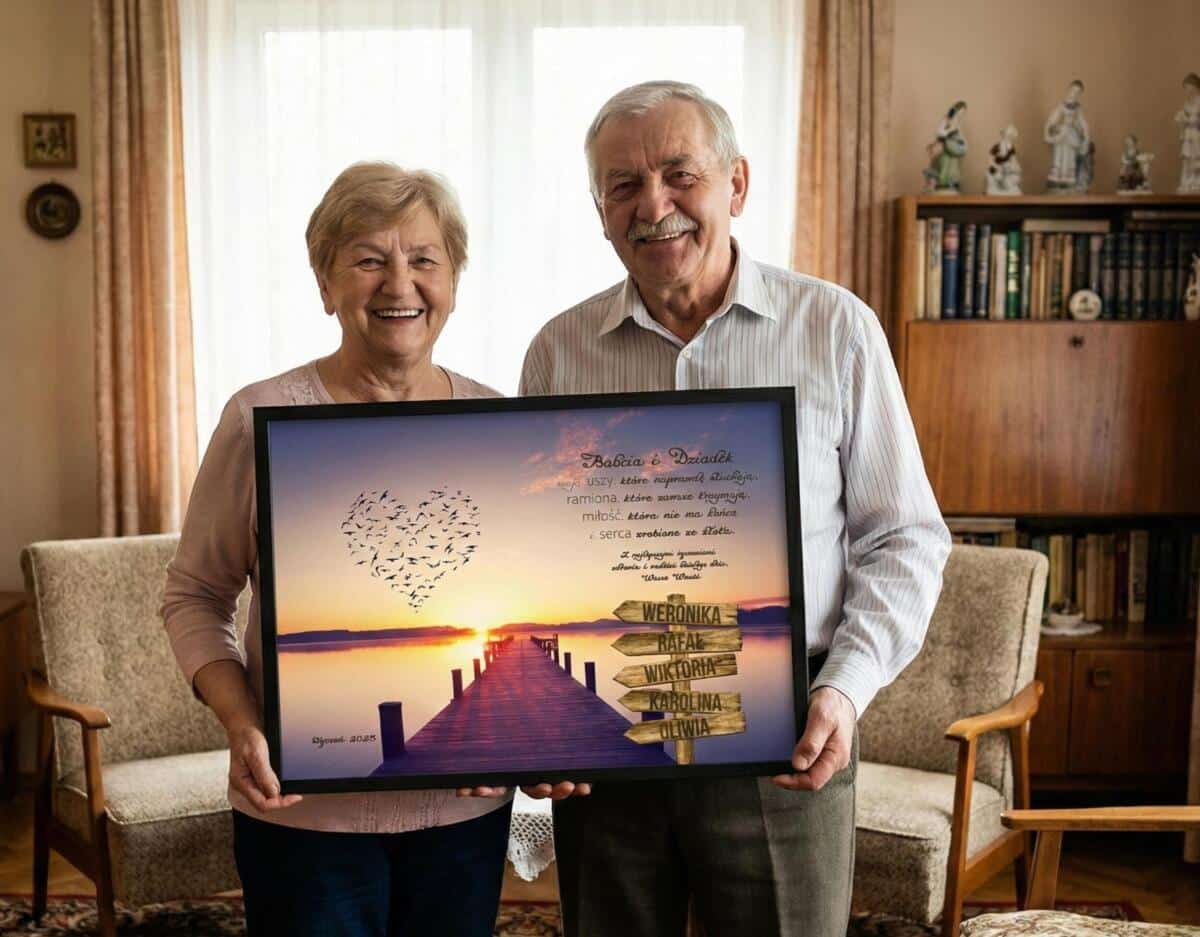 Wzruszająca Pamiątka dla Dziadków- Plakat z cytatem i imionami | Prezent na Dzień Babci i Dziadka 23435 - zdjęcie 2