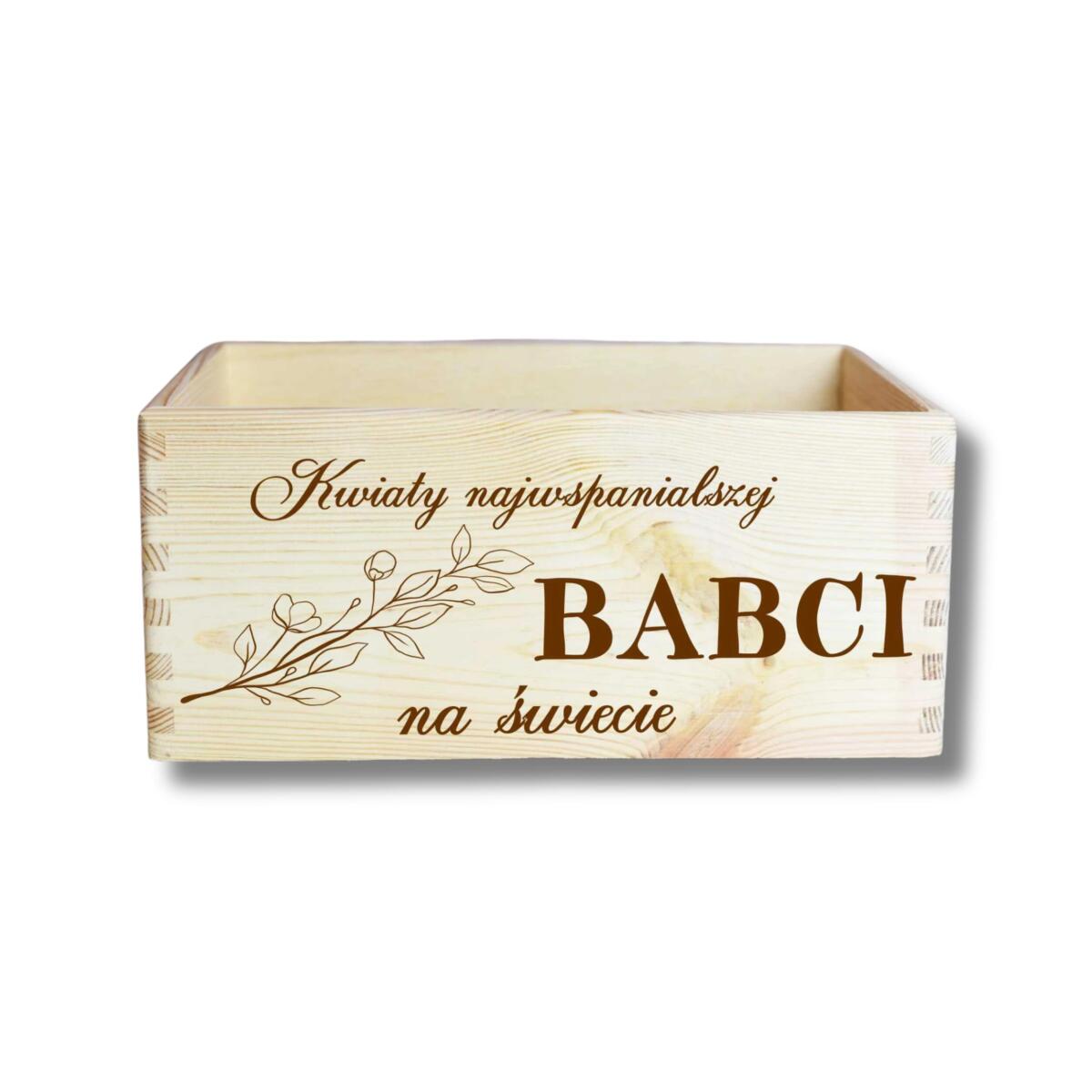 Skrzynka drewniana na kwiaty, prezent na Dzień Babci, 04 - zdjęcie 2